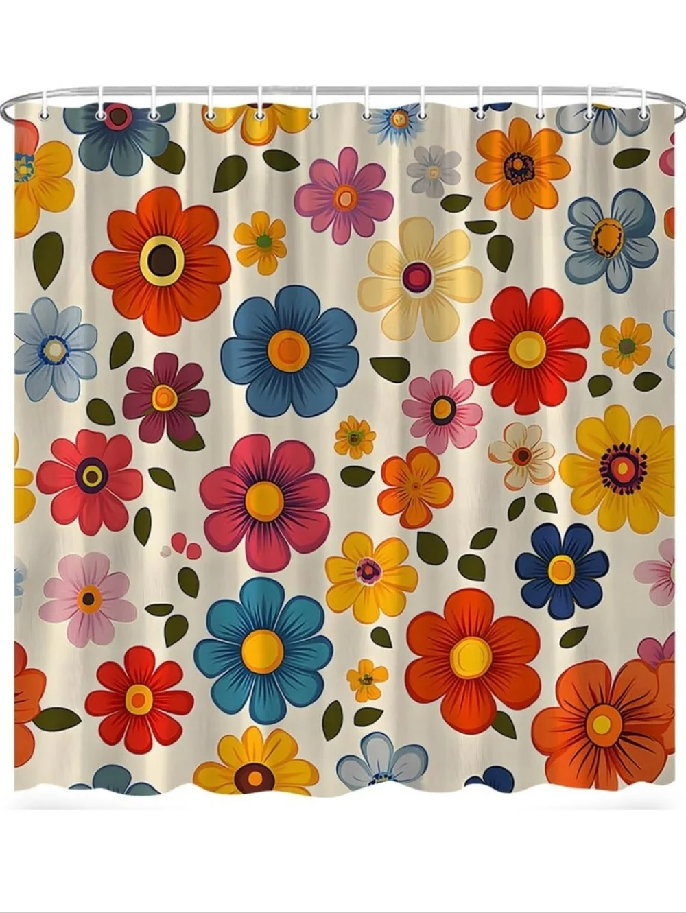NEW! Flower Power 60's Style Shower Curtain